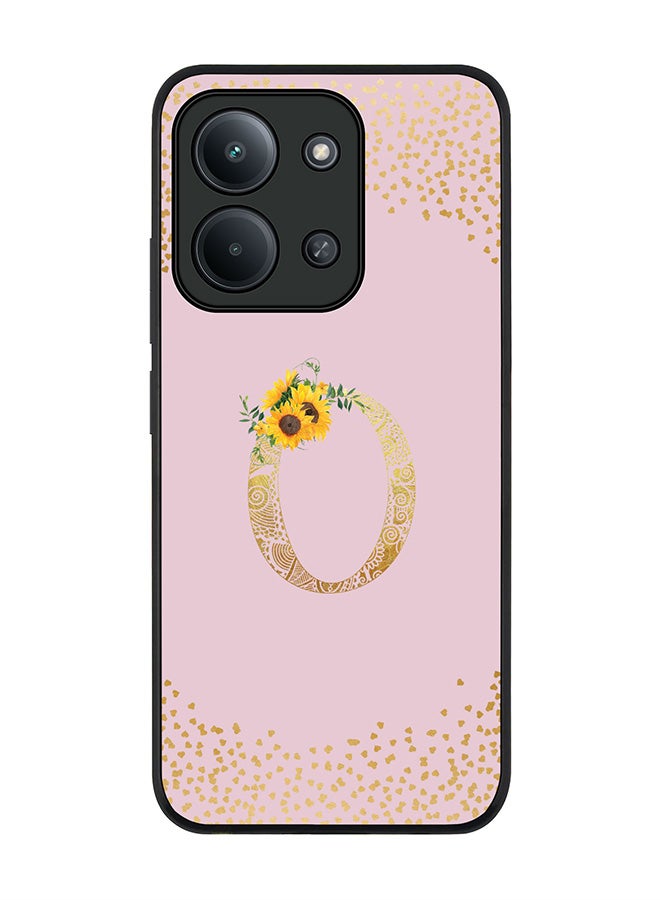 For Xiaomi Poco C85 4G Case,Slim fit Camera Protection, Shockproof Thin Phone cover  - Custom Floral Monogram - O  (Pink )